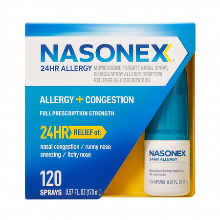Nasonex 24HR Allergy Nasal Spray 120 Sprays Exp 12/2025 – New