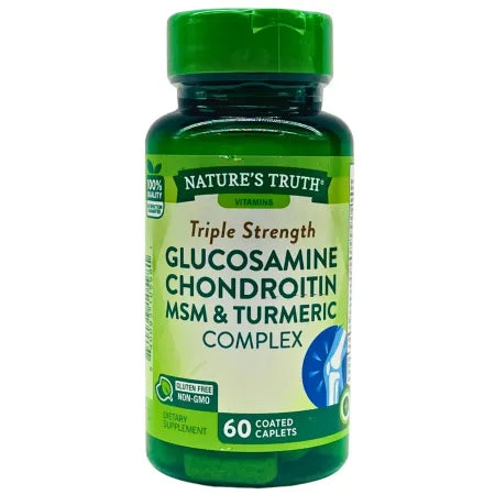 Nature's Truth Glucosamine Chondroitin MSM Turmeric joint supplement bottle 60 capsules