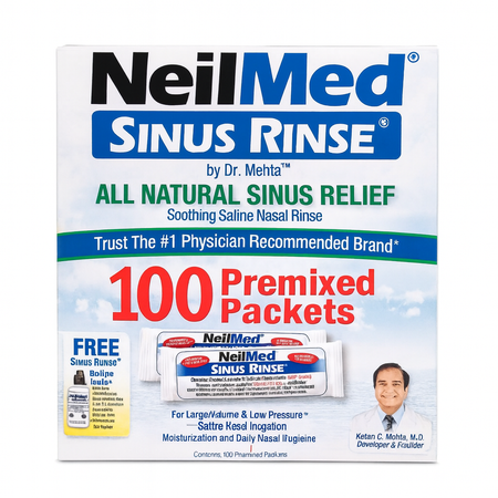 NeilMed Sinus Rinse 100 Premixed Packets Exp 03/2027 1 Pack New
