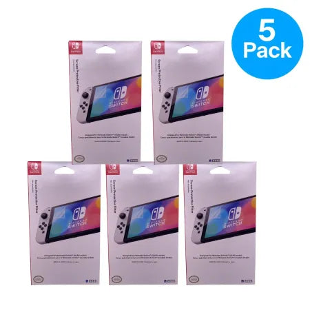 Nintendo Switch OLED screen protector 5 pack with anti-glare filter