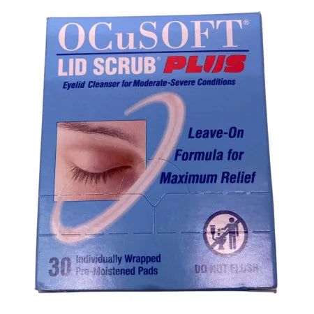 OCuSOFT Lid Scrub PLUS 30 Count Leave-On Eyelid Cleanser Product Package