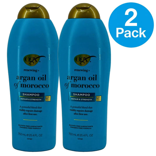 OGX Renewing Argan Oil of Morocco Shampoo 25.4 FL OZ 2-pack for hair repair and strength