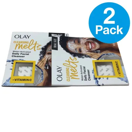 Olay Vitamin C Cleansing Melts Trial Size 2 Pack product image showing packaging