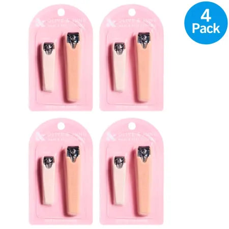 Olive & June 4-pack nail clippers set for manicure and pedicure nail care