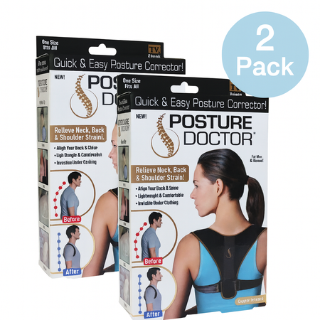 Ontel Posture Doctor Back Support Corrector 2 Pack - adjustable posture brace for spinal alignment and back support