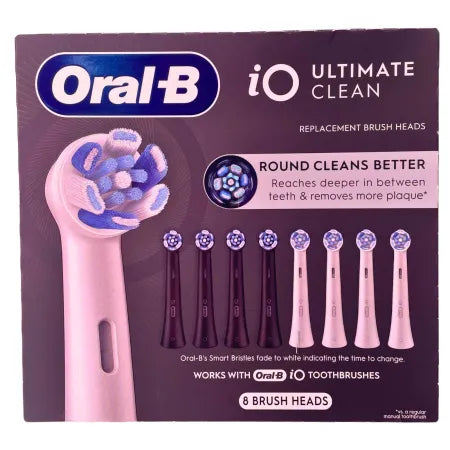 Oral-B iO Ultimate Clean Brush Heads 8-pack replacement set for electric toothbrushes