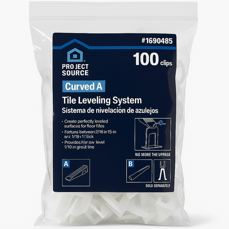 Project Source Tile Leveling System Curved A with 100 clips for professional tile installation and alignment