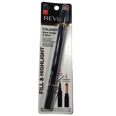 Revlon ColorStay Brow Shape & Glow Soft Black eyebrow product with shaping and highlighting formula