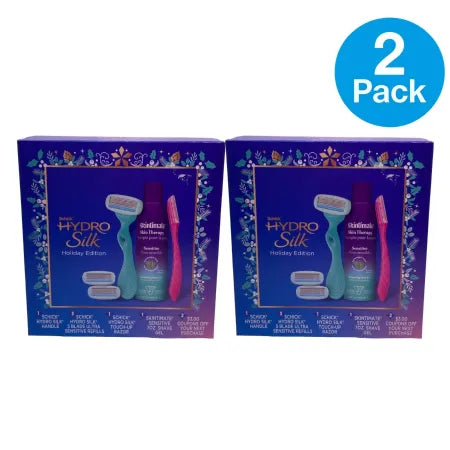 Schick Hydro Silk Holiday Edition Razor Gift Set 2 Pack for Women