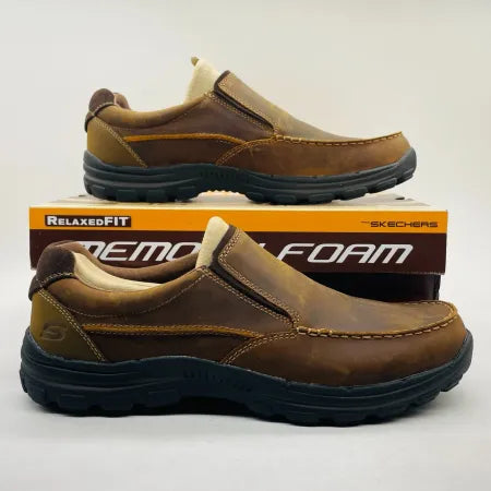 Skechers Braver Rayland Slip On Loafer Dk. Brown Men's Size 12 Leather 64502/CDB