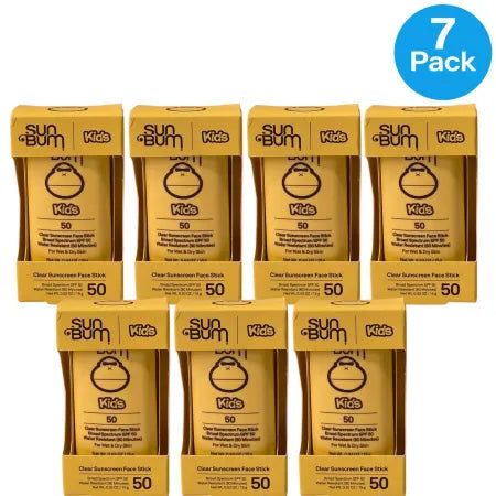 Sun Bum Kids SPF 50 clear sunscreen face stick 7-pack water resistant