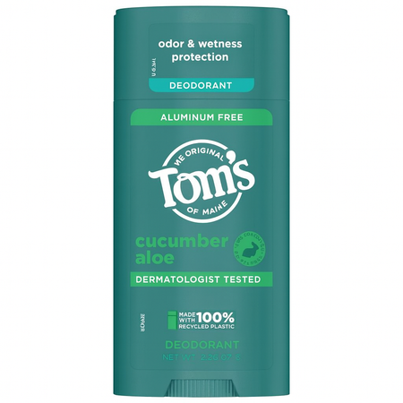 Tom's of Maine Cucumber Aloe Deodorant 2.25 oz single pack natural deodorant