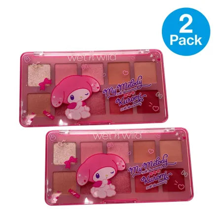 Wet n Wild My Melody Kuromi Eye & Face Palette 2 Pack with colorful eyeshadow and face makeup