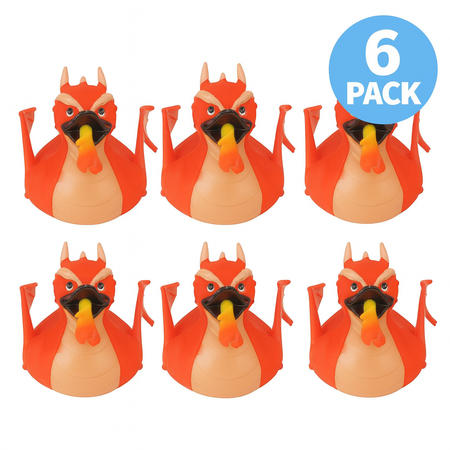 Wild Republic red rubber dragon duck toys 6 pack set for bath time play