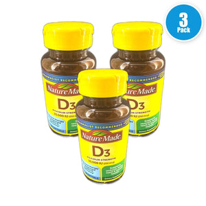 Nature Made Vitamin D3 Softgels 180 Total Exp 02/27 Pack of 3 New