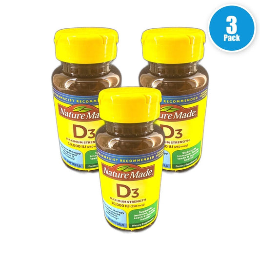 Nature Made Vitamin D3 Softgels 180 Total Exp 02/27 Pack of 3 New