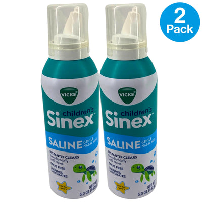 Vicks Children's Sinex Saline Gentle Nasal Mist Drug Free Soothes Hydrates 2Pack