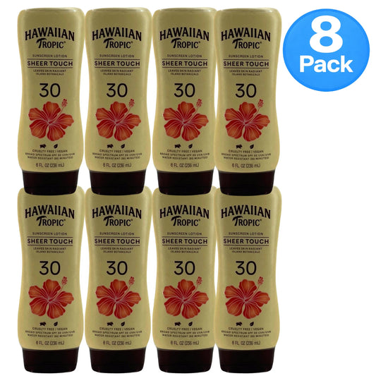 Hawaiian Tropic Sheer Touch Ultra Radiance Sunscreen Lotion SPF 30 8 fl oz 8 Pac