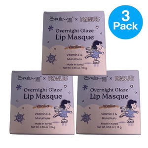 The Crème Shop x Peanuts Overnight Glaze Lip Masque Vanilla 3 Pack New