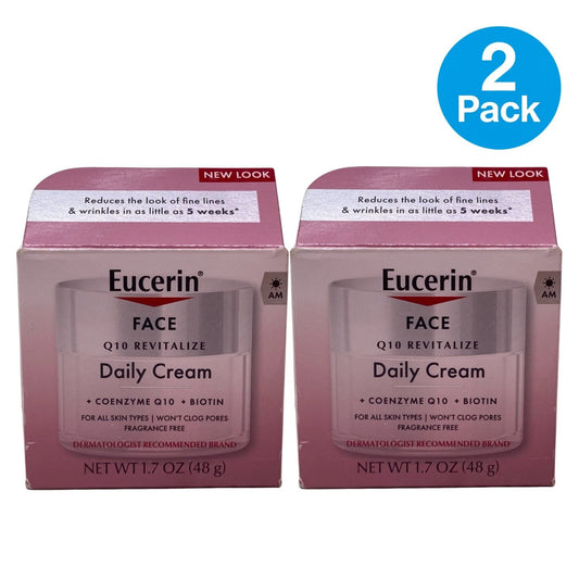 Eucerin Q10 Revitalize Daily Cream 1.7 oz 2 Pack New