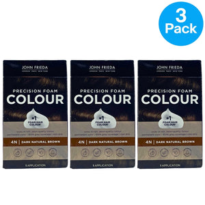 John Frieda Precision Foam Colour 4N Dark Natural Brown 3 Pack New