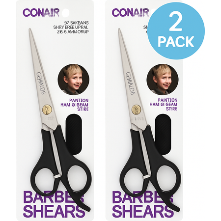 Conair 7" Barber Shears with Cape 2 Pack Stainless Steel New