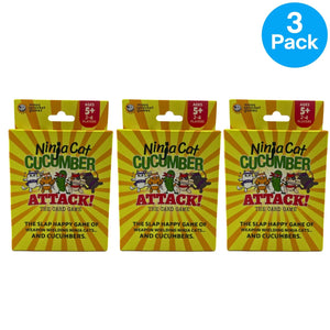 MoonSprocket Ninja Cat Cucumber Attack Card Game 3 Pack New
