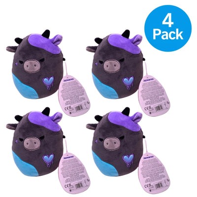 Squishmallows Smithereens the Cow Valentine - 5" Plush - Purple & Teal - 4PK