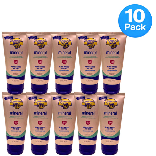 Banana Boat Mineral Sunscreen Lotion SPF 50 Fragrance Free 5 fl oz 10 Pack New