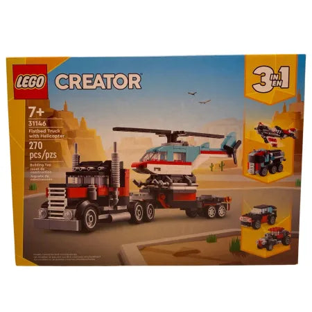 LEGO Creator Flatbed Truck Helicopter Set 270 pcs 1 Pack New