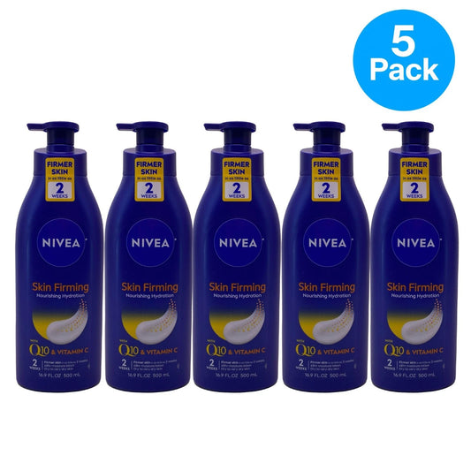 Nivea Skin Firming Lotion Q10 Vitamin C 16.9 fl oz 5 Pack New