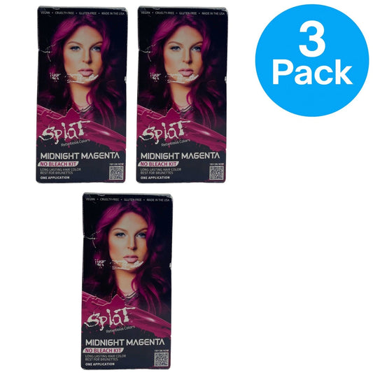 Splat Midnight Magenta semi-permanent hair color 3 pack bundle no bleach needed product packaging