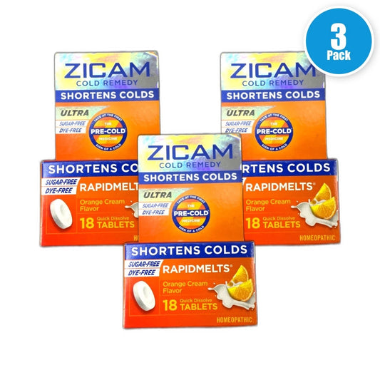 Zicam Ultra Cold Remedy Zinc Rapidmelts Orange Cream Exp 10/27 Pack of 3 New