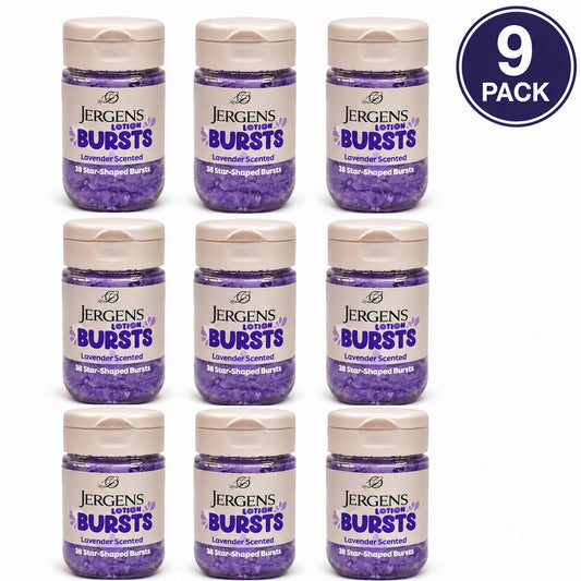 Jergens Lotion Bursts Lavender Scented Star-Shaped Bursts 38 Count 9 Pack Bundle