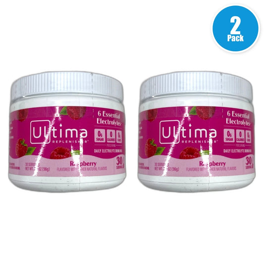 Ultima Raspberry Electrolyte Powder 6 Key Electrolytes Exp 04/27 Pack of 2 New