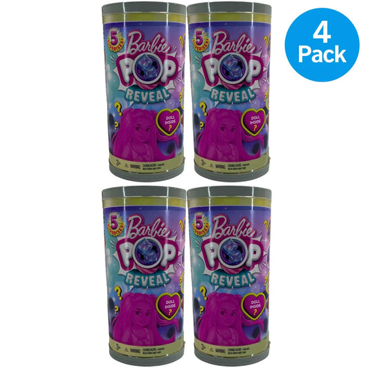 Barbie Pop Reveal Boba Series Scented Small Doll 5 Surprises 4 Pack New