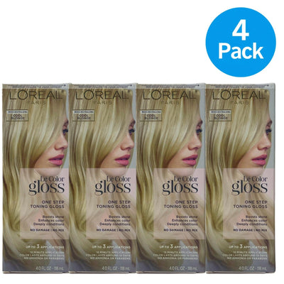 L'Oreal Paris Le Color Gloss One Step Toning Gloss Cool Blonde 4.0oz 4 Pack New