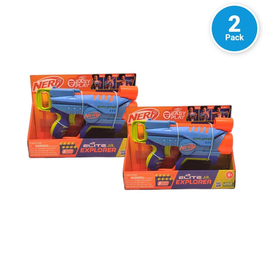 Hasbro Nerf Elite Jr Explorer Blaster with 8 Darts Toy Gun Pack of 2 New