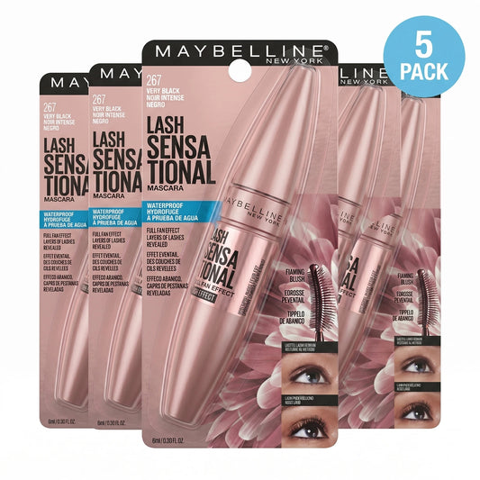 Maybelline Lash Sensational Waterproof Mascara 267 Very Black 5-Pack