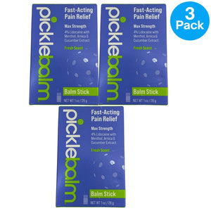 Picklebalm Fast-Acting Pain Relief Balm Stick 4% Lidocaine 1 oz Exp 05/27 3 Pack
