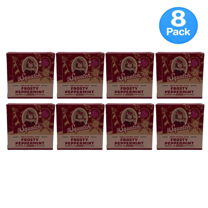 Dr Squatch Frosty Peppermint Natural Soap 5 OZ 8 Pack New