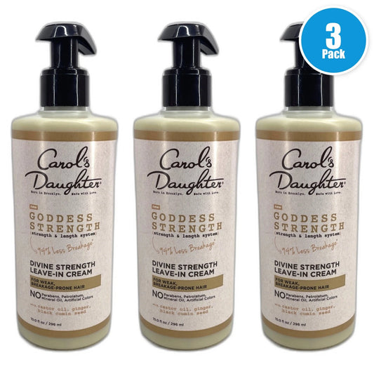 Carol's Daughter Goddess Strength Leave in Conditioner Cream 10oz Pack of 3 New