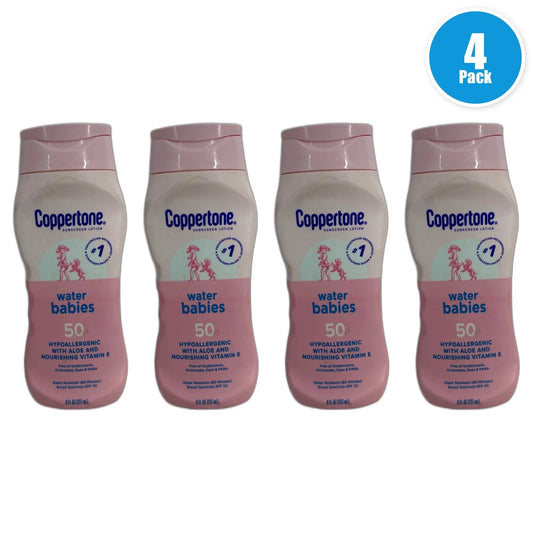 Coppertone Water Babies Sunscreen Lotion SPF 50 Water Exp 03/27 Pack of 4 New