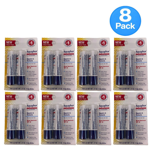 Aquaphor Lip Repair Stick SPF 30 0.17 Oz set 2 - 8 Pack New EXP 11/26