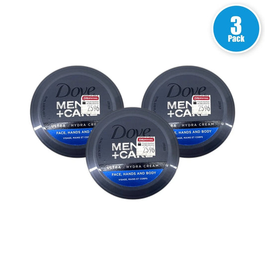 Dove Men + Care Ultra Hydra Cream Face 75ml 24 Hour Moisturization Pack of 3 New