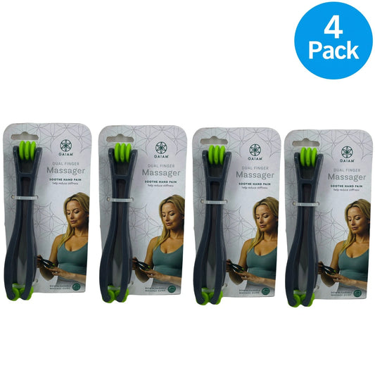 Gaiam Dual Finger Massager Hand Roller Therapy Tool 4 Pack New