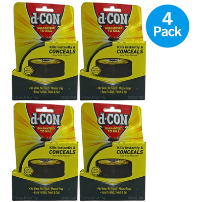 d-CON No View No Touch Mouse Trap Concealed Covered Trap 1 Count 4 Pack New