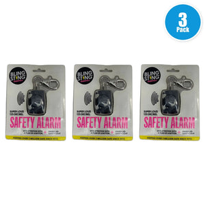 Bling Sting Safety Alarm Super Loud 125 Decibel Black Grey Camo Pack of 3 New