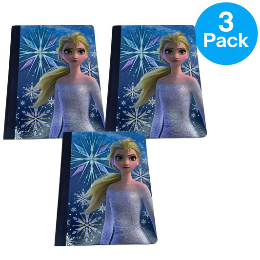 Disney Frozen II Queen Elsa Wide Ruled Composition Notebook 100 Sheets 3 Pack Ne