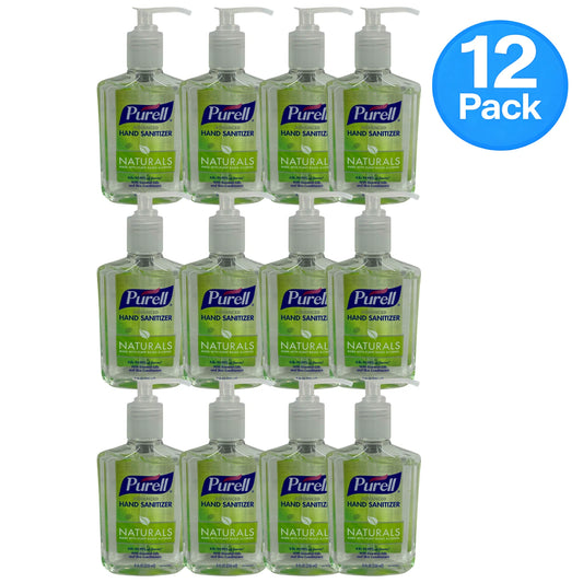 Purell Advanced Hand Sanitizer Naturals with Plant Based Alcohol 8 oz 12 Pack Ne